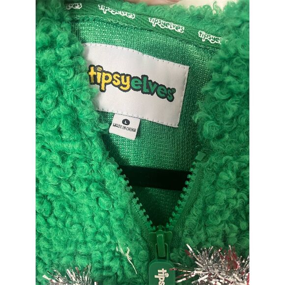 Tipsy Elves Christmas Tree Jumpsuit Unisex L Green Holiday One Piece Festive - Picture 5 of 6